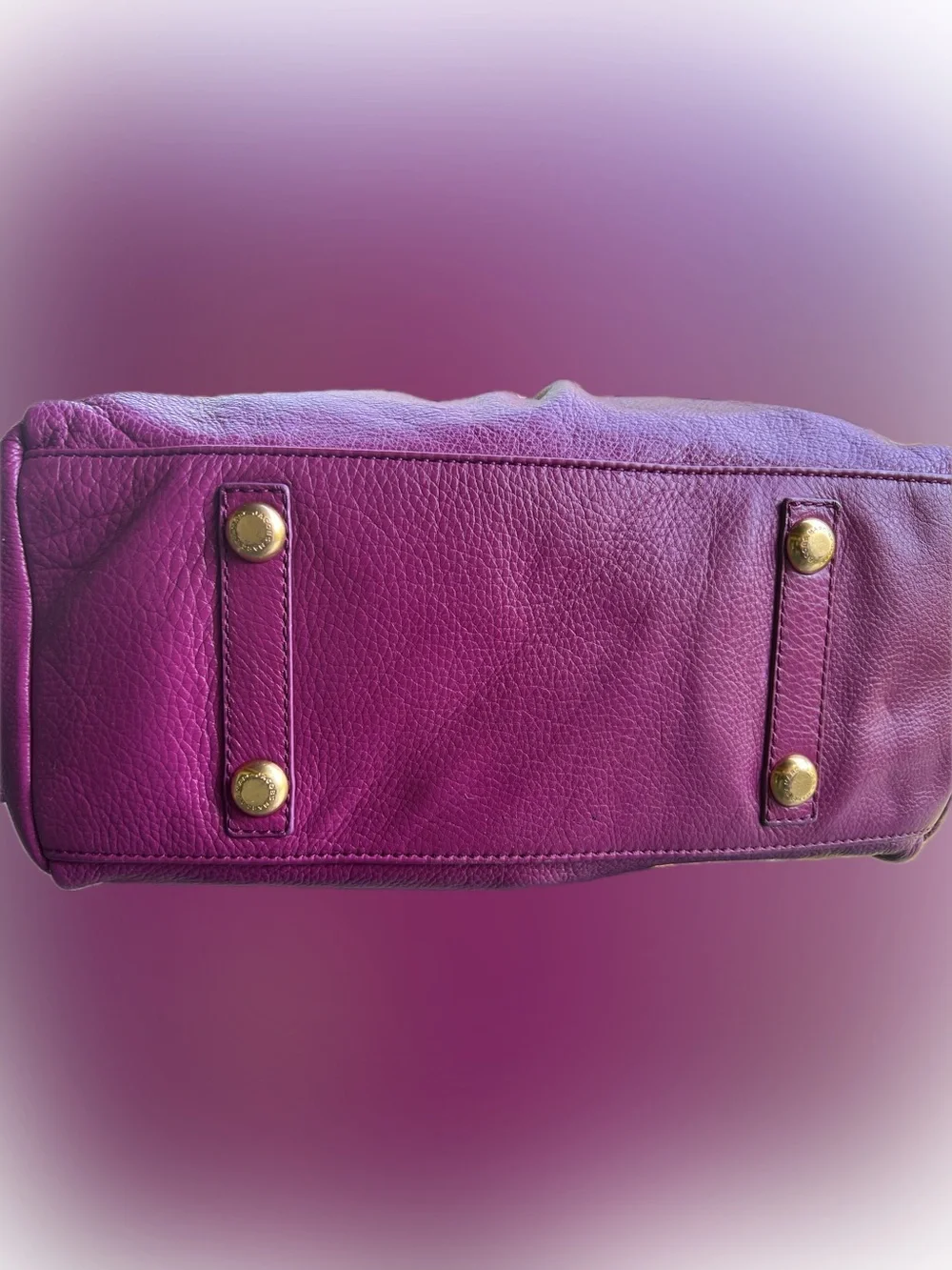 Marc by Marc Jacobs Plum Leather Dome Satchel with Gold Hardware